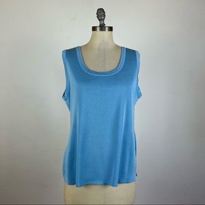 Misook Light Blue Sleeveless Top XL
